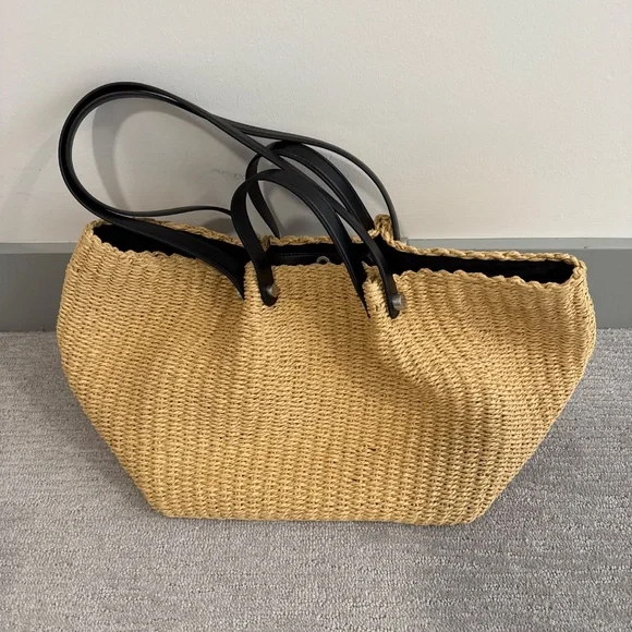 NWOT Allsaints Allington Paper Straw tote - Picture 3 of 4